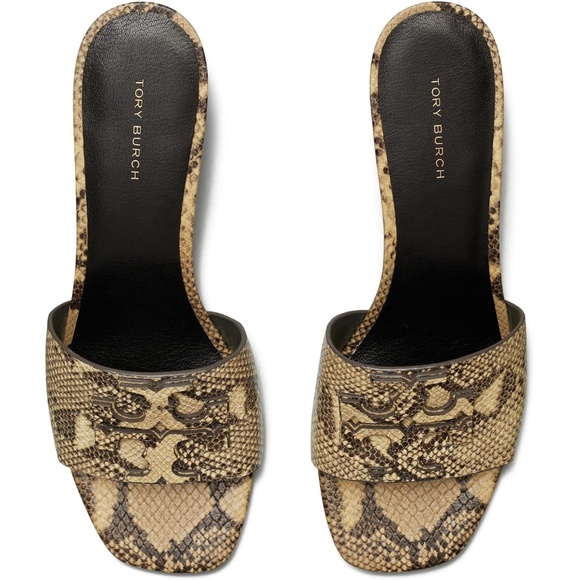 TORY BURCH 55 mm INES HEELED MULE SANDAL in Desert Dusk Roccia Size 8 - Picture 3 of 10